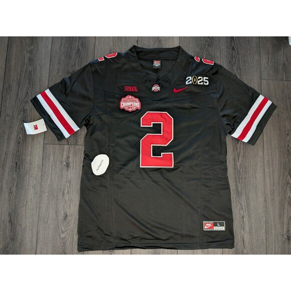 🚨Caleb Downs #2 Ohio Buckeyes 2025 Blackout Heritage 🏈 Jersey Mens Size Large - Picture 1 of 3